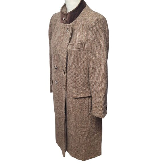 Mackintosh Montello Wool Jacket Brown Coat Buttons Vintage Womens Size 12 - Picture 2 of 16